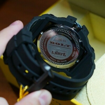 Invicta Men's Bolt Black Silicone Band Stainless Japan