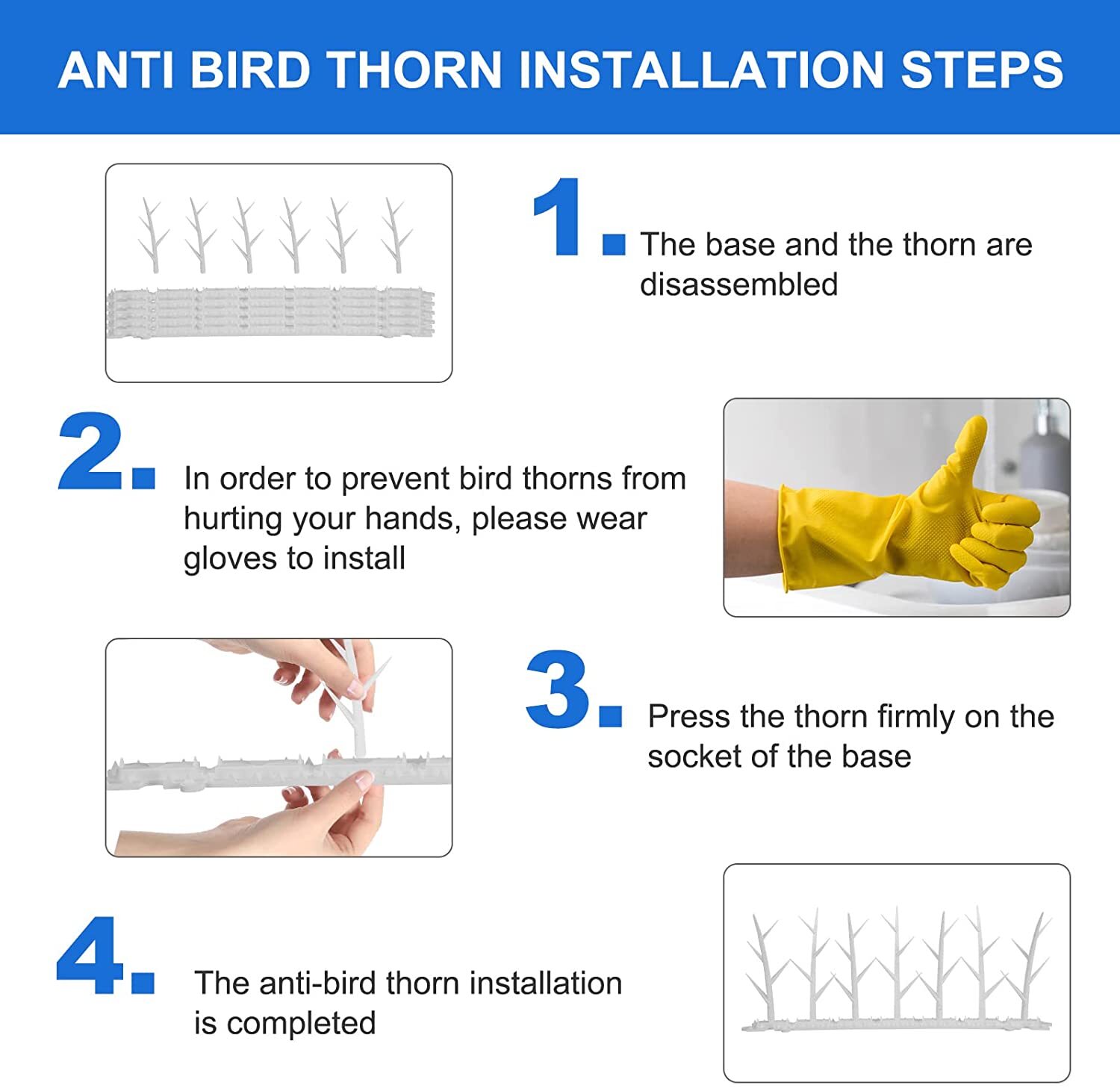 12Pack Garden Wall Spikes Cat Bird Repellent Outdoor Fence Pigeons