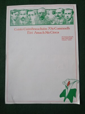 70. Osteraufstand Gedenkkomitee Dublin 1986 Brief. 