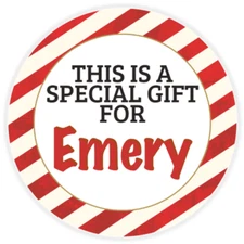 This is a Special Gift for Emery - 10 Pack Circle Stickers 3 Inch - Christmas