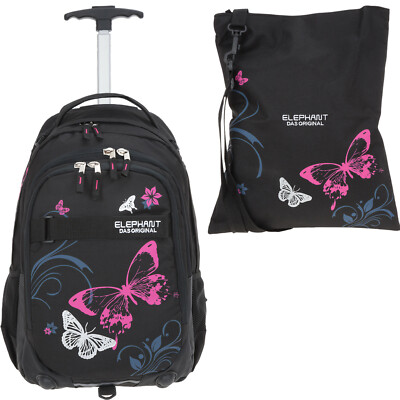 Butterfly Sporttasche Damen Mit Rollen Schultrolley 2T Set Trolley