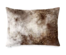 Michael Aram Painted Sky Throw Pillow 14x20" Brown Velvet Gold Embroidery