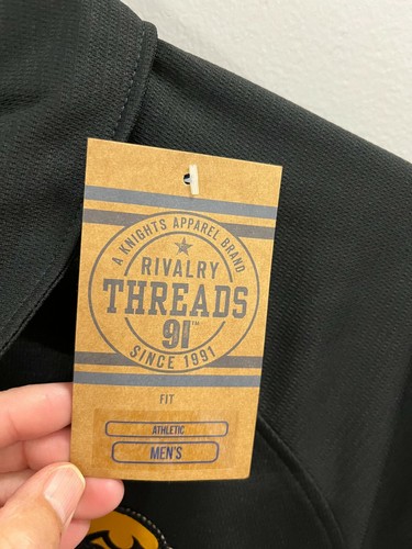 Rivalry Threads 91 Polo Uomo Atletica Iowa Occhio di Falco, Nera Taglia Small 34/36 - Foto 8 di 12