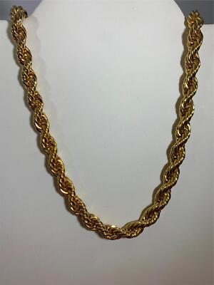 36 INCH 14kt GOLD PLATED 7mm ROPE RUN DMC  HIP HOP CHAIN NECKLACE