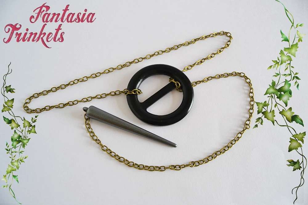 Sansa Stark Big Black Buckle Lariat Necklace Game of Thrones