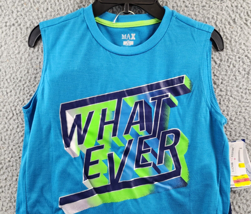 Max & Olivia Screen Print Muscle Top & Shorts Pajama Set Boys M 8/10 Turquoise - Picture 3 of 13