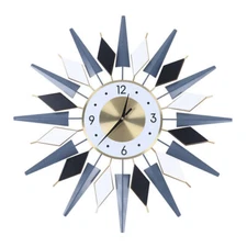 Large Starburst Metal Wall Clock Mid Century Modern Europe Style Decor 60x60cm