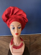 Aso-Oke African Headtie Auto Gele, Headgear, Stoned Gele, Ready Made Gele Fabric