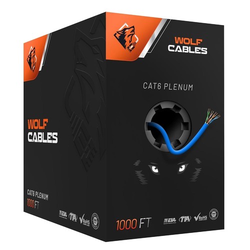 CAT6 Plenum Cable 1000ft UTP 23AWG 550MHz Bulk DSX-8000 High Performance Blue - 第 1/7 張圖片