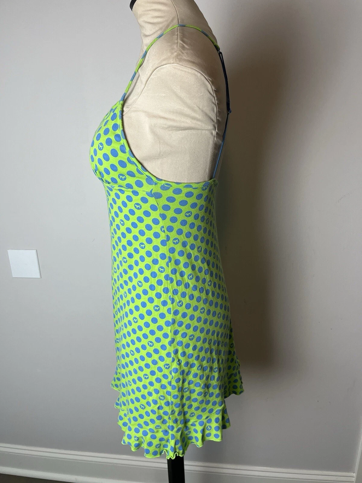 UNDERCOVER Ciondolo cane vintage Y2K Victoria Secret rosa slip piccolo verde blu a pois