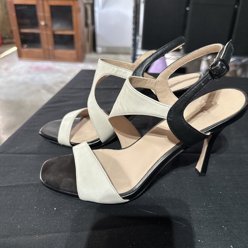 27 Edit Naturalizer Womens Stiletto Sandals Black White Bone Strapped Size 7 - Picture 2 of 5