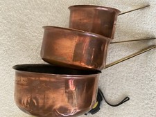 Vintage ENGLISH MADE copper pans (set of 3)