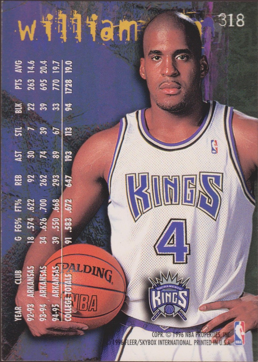 NBA サクラメント・キングス コーリス・ウィリアムソン 44 Corliss Williamson Rookie 1995-96 Fleer # 318 Sacramento Kings