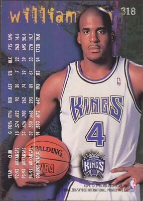 Corliss Williamson Rookie 1995-96 Fleer # 318 Sacramento Kings