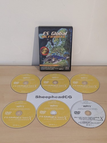 FS Global Ultimate Europe Africa PC DVD Rom Complemento Simulador de Vuelo Sim X - ¡En muy buena condición!
