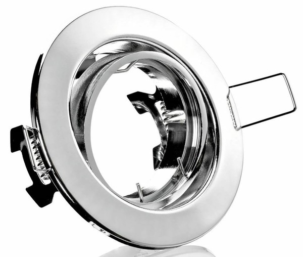 20X Einbaustrahler Schwenkbar + Fassung GU10 Chrom GläNzend Met. Rostfrei #6731-image