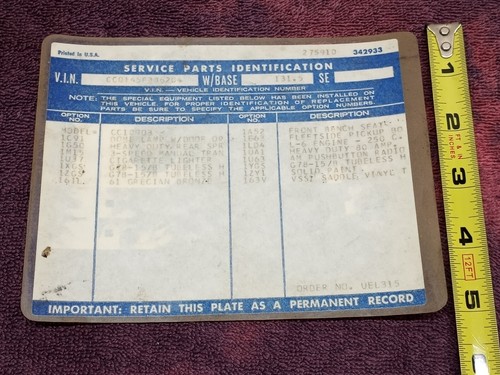 Service parts identification