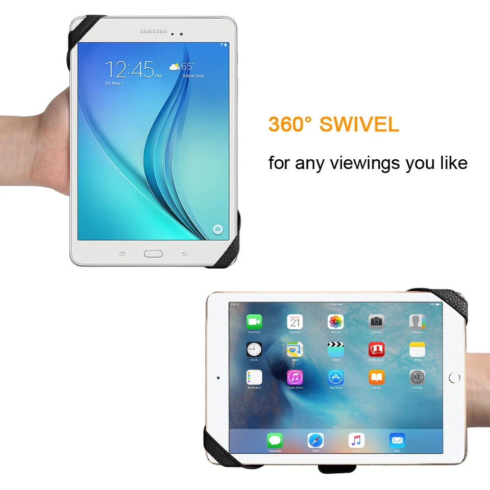 Universal Tablet Hand Strap Holder Swivel Handle Grip with Elastic Belt Secure - Image 2 of 4