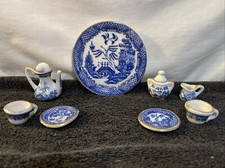 1990 Blue Delft 10 Piece Mini Coffee / Tea Set MINT