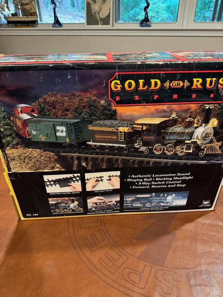 BRIGHT G SCALE GOLD RUSH EXPRESS #186 MODEL TRAIN SET IN BOX - Pre owned Nontest - Image 3 of 4