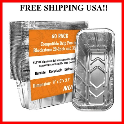 #ad #ad 60 PACK BLACKSTONE GREASE CUP LINERS Griddle Drip Pan Disposable Aluminum Foil $16.99