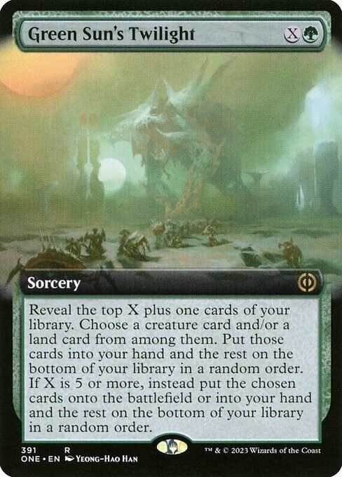 Green Sun's Twilight x1 1x Extended Art FOIL Phyrexia: All Will Be One NM  MTG