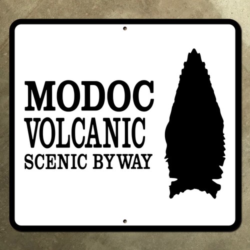 Modoc Volcanic Scenic Byway California Route Highway Markierung Straßenschild schwarz 18"