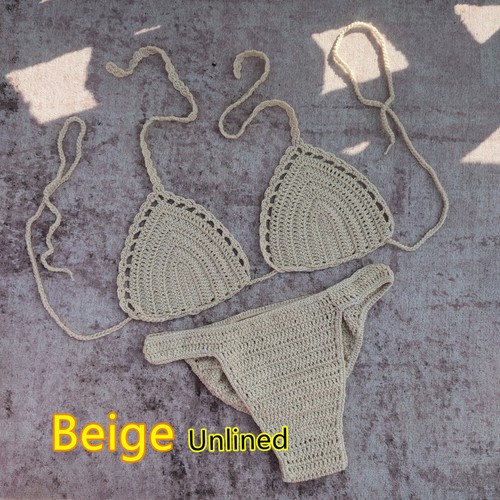 Handgefertigtes Häkel Bikini Set Sonnenstrand Damen Bademode Sommer Hawaii Beachwear - Bild 13 von 22
