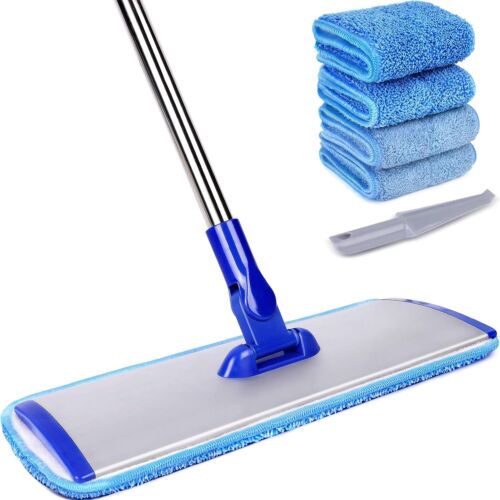 18" Professional Microfiber Mop Floor Cleaning System, Flat Mop with Stainles