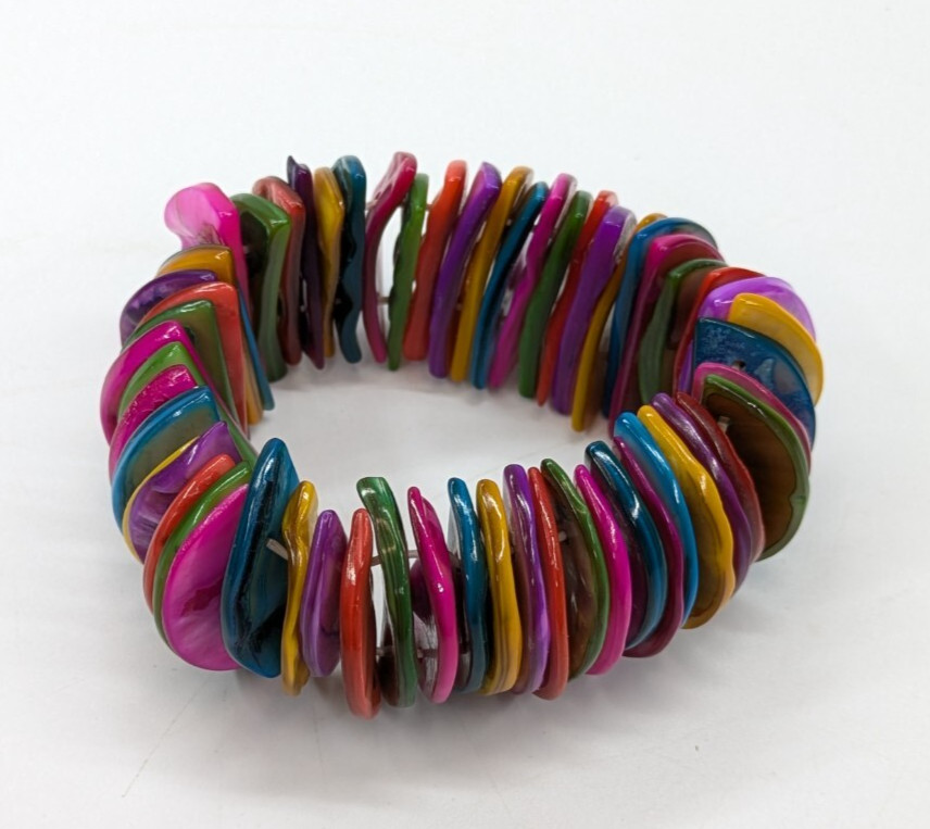 Multi Color Statement Stretch Rainbow Dyed Shell … - image 1