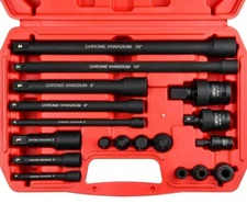 Kit 18 Pezzi Prolunghe Prolunga di estensione + adattatori da 1/4" 3/8" 1/2"