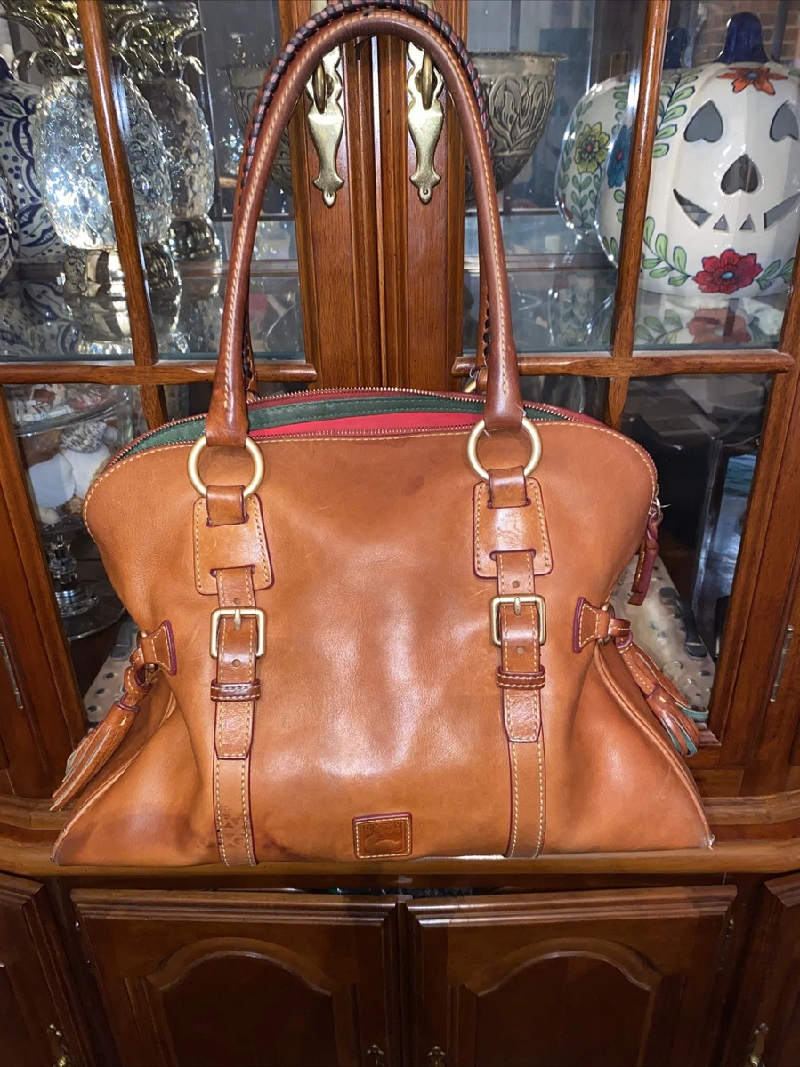 Dooney and Bourke Large Florentine Satchel in Natural Brown Leather