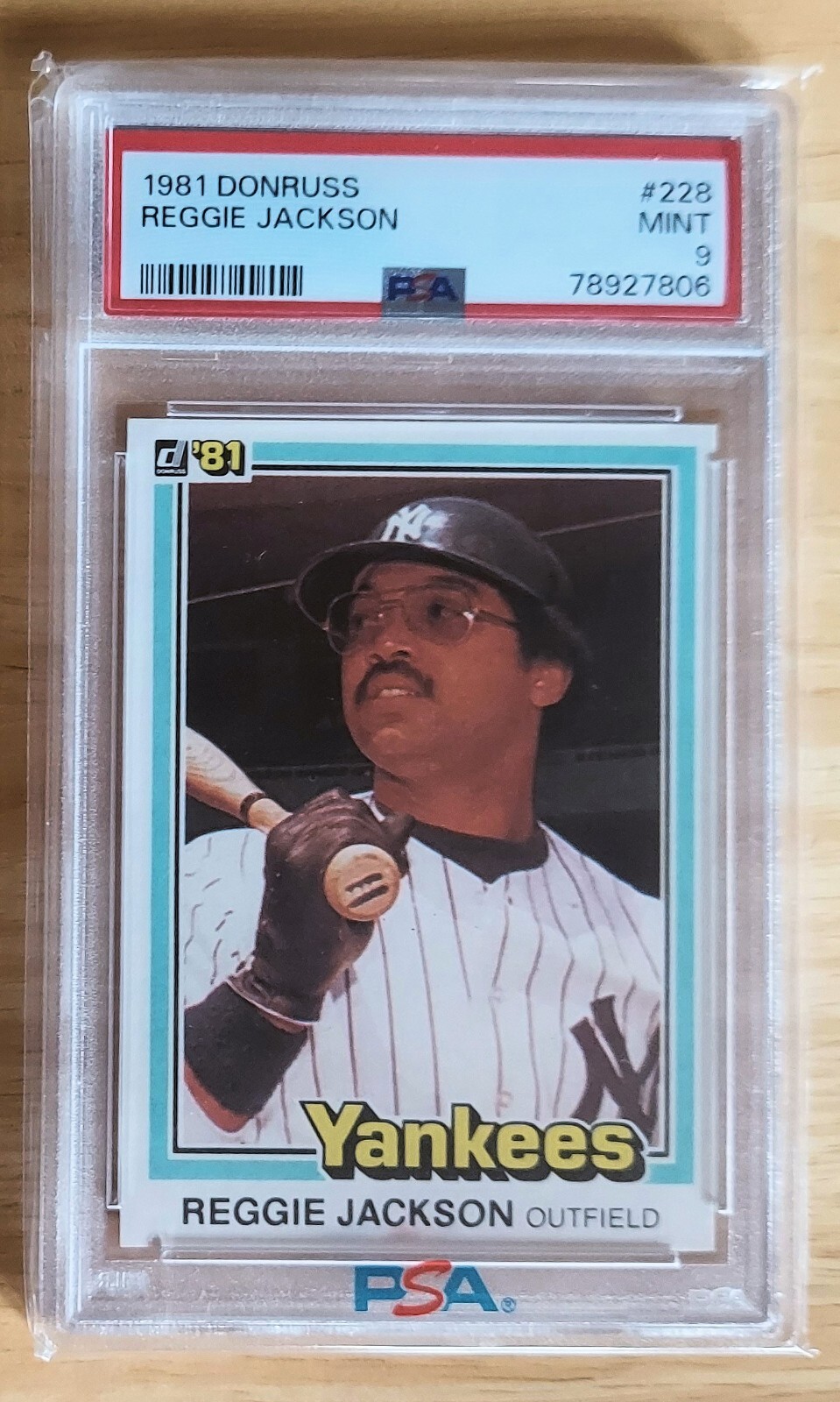 1981 Donruss Baseball card Reggie Jackson #228 PSA MINT 9 New York Yankees