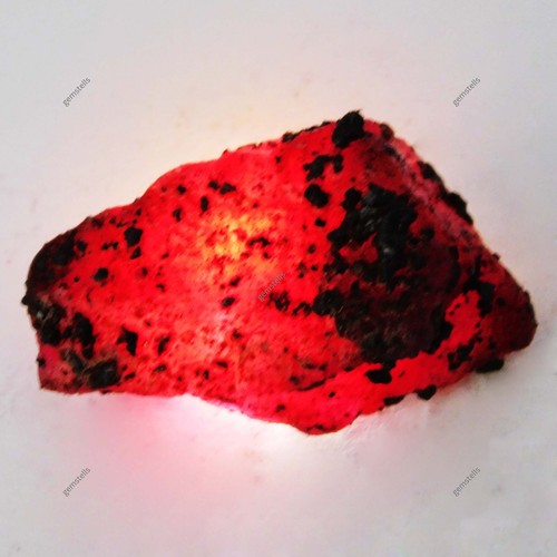 72 Ct Earth Mined Natural Red Ruby Huge Rough Loose Gemstone CERTIFIED - Picture 2 of 10