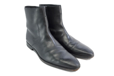Hugo Boss Black Leather Chelsea Zip Ankle Sleek Boots  display picture 1