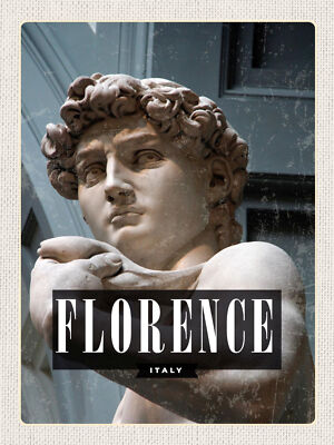 Blechschild 30x40 Florence Italy David Michelangelo  Wand Deko Cafe Sammler Gesc