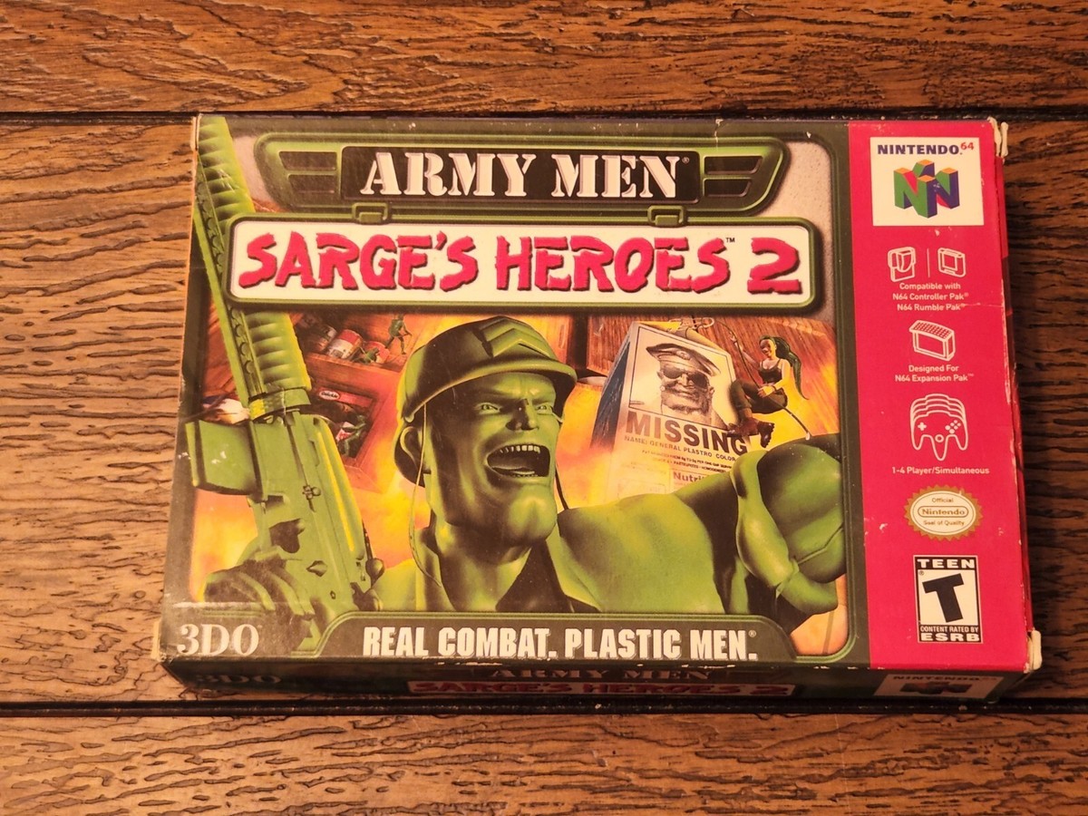 BOX ONLY !! Army Men: Sarge's Heroes 2 (Nintendo 64, 2000) BOX