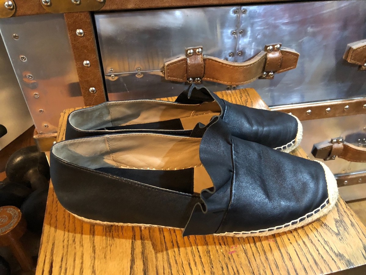 Michael Kors Collection Laticia Leather Espadrilles Black 