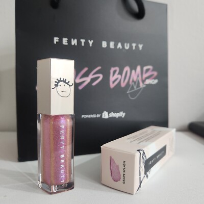 FENTY BEAUTY ラメ入りリップグロス ピンクGRAPE SPLASH Fenty Beauty Grape Splash Gloss Bomb Lip Luminizer - Limited