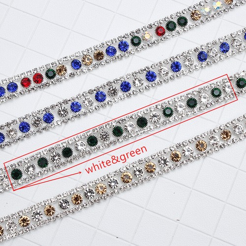 50CM Diamante Ribbon Sewing Rhinestone Trimmings Chain Decor Accessory Craft - Picture 9 of 17
