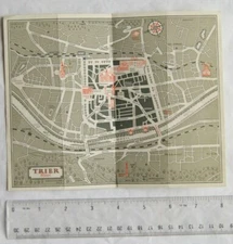 Vintage: leaflet with map & tourist information, Trier / Treves, Mosel