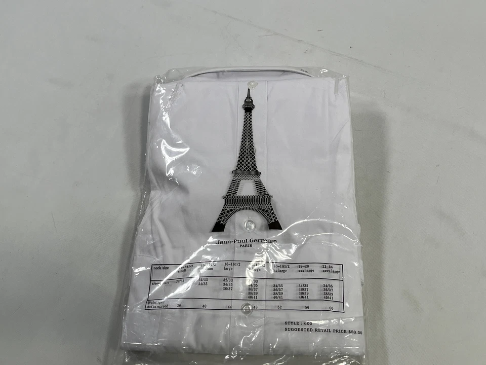 Camisa masculina Jean Paul Germain Paris branca super macia com botões 22 34/35 grande NOVA - Imagem 3 de 4