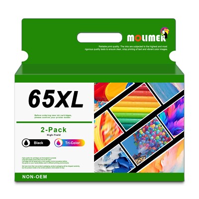 65 XL 65 Ink Cartridge Replacement for HP 65 Ink Deskjet 3755 Black Color