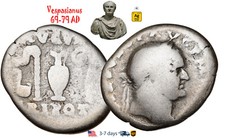 Ancient Roman Empire Coin Silver Denarius Vespasian 69 - 79 AD Authentic #30015