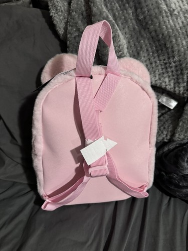 Disney Mickey Mouse Soft Fuzzy Faux Fur with Ears Mini Backpack Pink. New W Tags - Picture 4 of 4