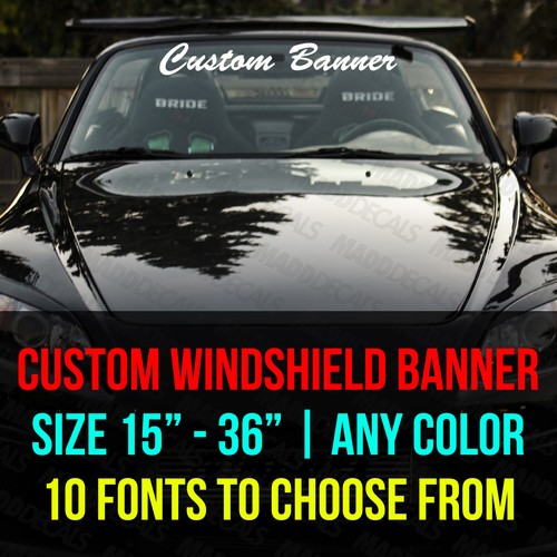 Custom Windshield Banner Sun Strip Decal Sticker Personalized Text Banner - Bild 1 von 3