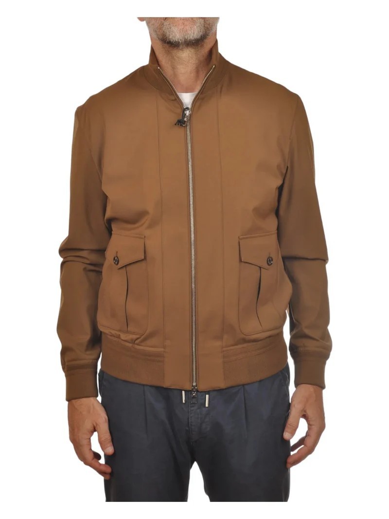 Authentic Montecore Italy Brown Nylon Bomber Jacket, Size L image 3