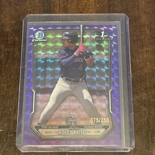 ROLDY BRITO 2026 BOWMAN 1ST PURPLE GEOMETRIC REFRACTOR /250 ROCKIES Color Match
