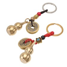 2Pcs Retro Hanging Pendant Retro Key Chain Pendant Keychain Decoration