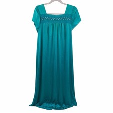 Vanity Fair Vintage Nightgown Dress Turquoise Teal Size Large
